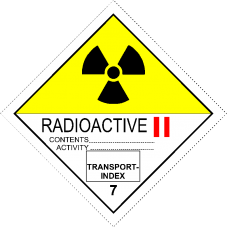 Знак "Радиоактивные вещества" (Класс 7. Категория II)